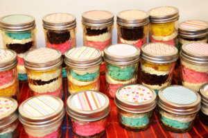 cake in jars