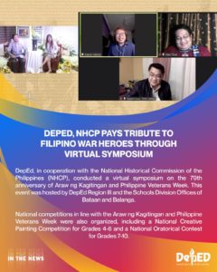 DepEd, NHCP pays tribute to Filipino war heroes through virtual symposium