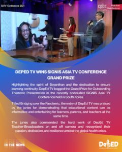 DepEd TV wins the Grand Prize