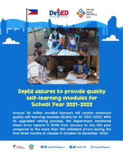 DepEd assures to provide quality self-learning modules