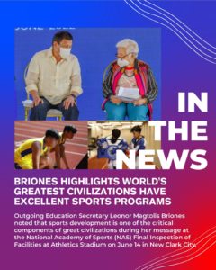 Briones highlights world's greatest civilizations have excellent sports programs in NAS visit